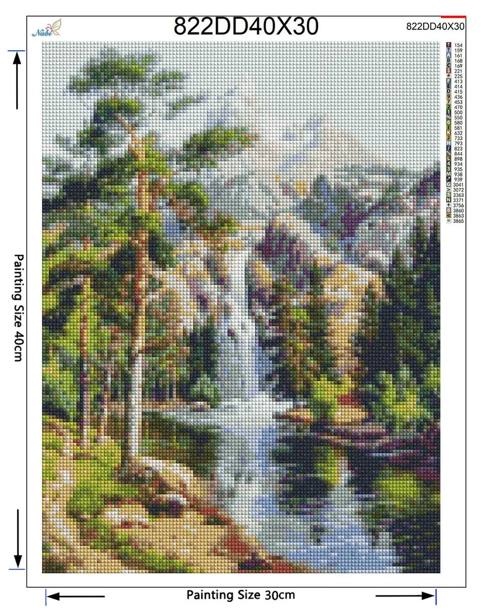 5D DIY алмазная живопись пейзаж Кристалл Алмазная вышивка крестиком водопад лес Рукоделие украшение для дома BJ1098