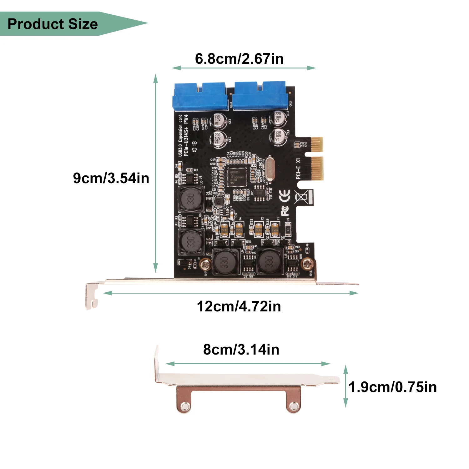 Ubit USB Controllor карты, PCI-E 2-Порты и разъёмы USB 3,0 19PIN разъемы карты расширения с полной и низкий профиль кронштейн для настольных ПК