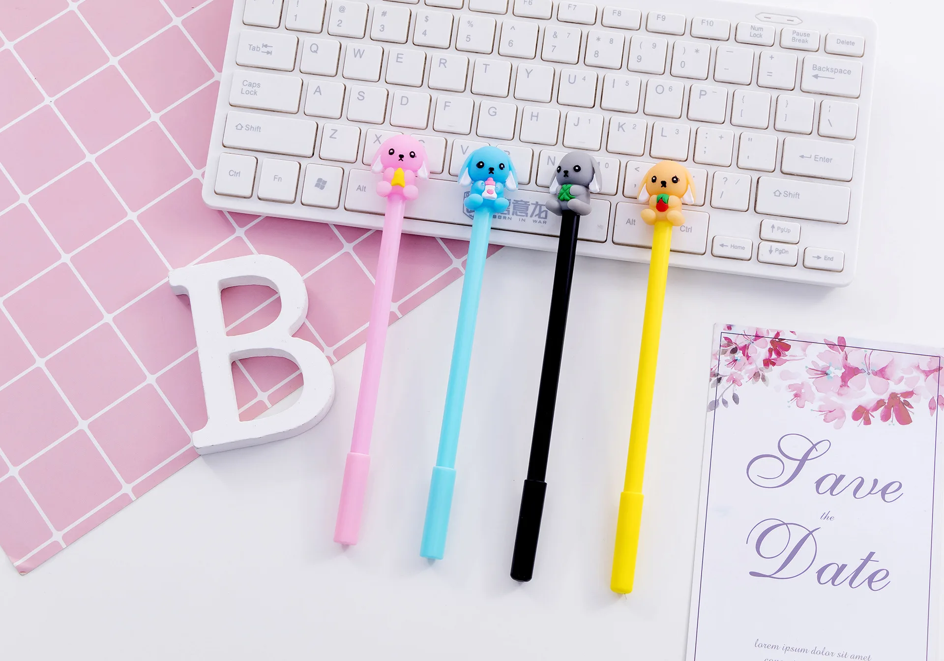 Animal dos Desenhos Cão de Leite Super Bonito Pequeno Animados Papelaria Caneta Neutra 0.5 Preto Estudante Kawaii Estacionário 40 Pçs 3 neutra 0.5 preto estudante kawaii estacionário