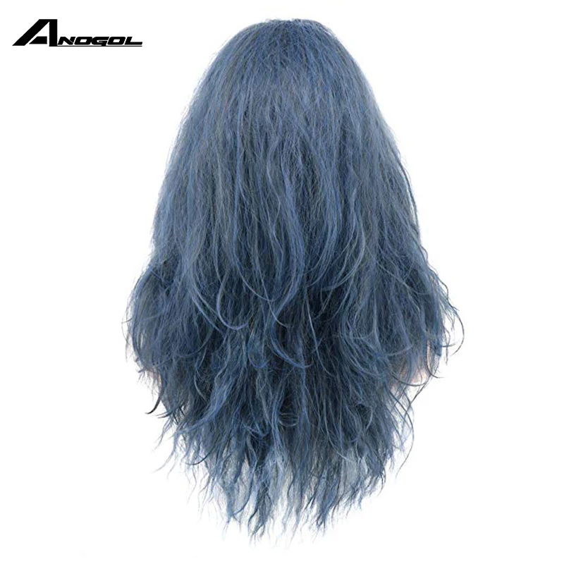 Anogol абсолютно ведьма Черного Леса синий вьющиеся в лесу синтетический парик для косплея костюмы из японского аниме ролевые игры