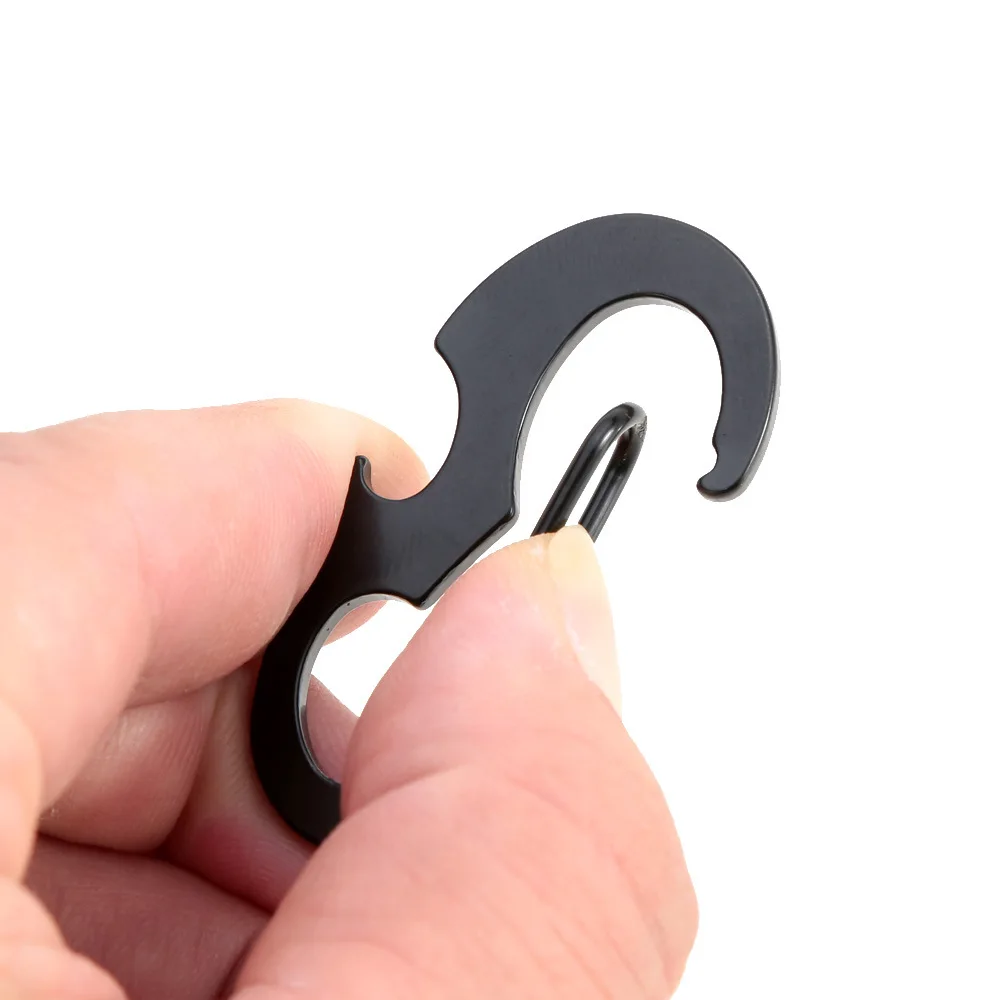 

EDC Outdoor Camping Portable Carabiners Buckles Hooks D-type Deduction Metal Climbing Bottle Opener Hook Fast Hanging Keychains