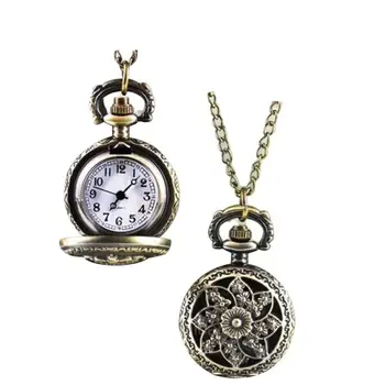 

Timistar # 4002 Hot Fashion Vintage Retro Bronze Quartz Pocket Watch Pendant Chain Necklace
