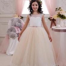 Красивые белые/цвета слоновой кости, кружевной, фатиновый цветок для девочек, платья для первого причастия, бальные платья для юниоров с поясом, винтажные вечерние платья для малышей