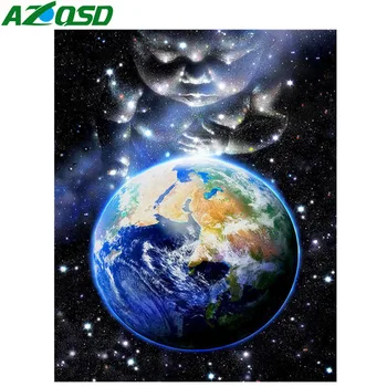 

AZQSD Diamond Painting Landscape Needlework Handmade Picture Of Rhinestones Diamond Mosaic Planet Cross Stitch Wall Decor