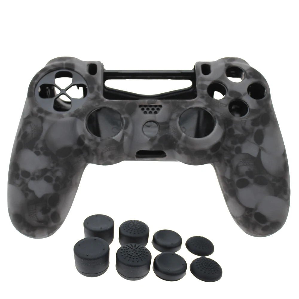 Защитный Камуфляжный силиконовый гелевый Чехол для геймпада Playstation 4 PS4 Pro Slim + 8