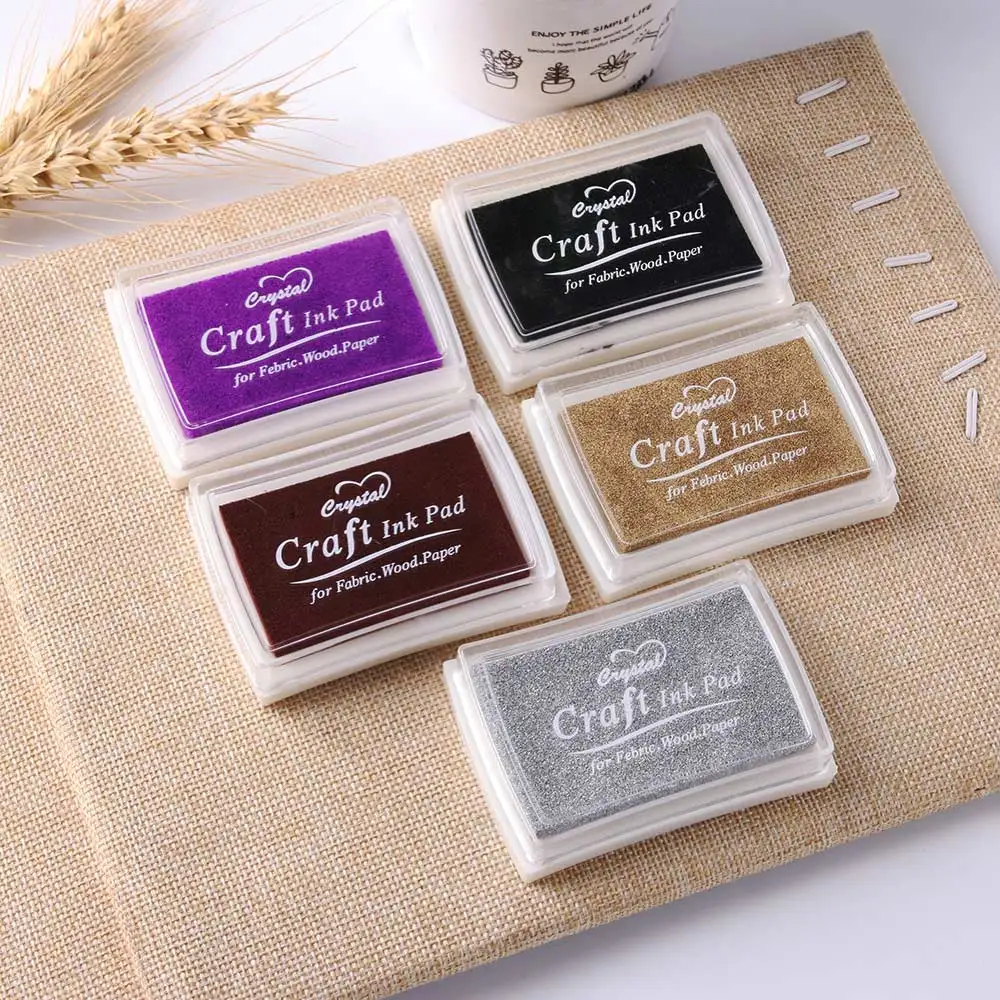 1PC Gradient Color Ink Pad Non-Toxic Inkpad Rubber Stamp Oil Based Finger Print Nice Gift Children Stamp DIY Craft Art Supply ink pad