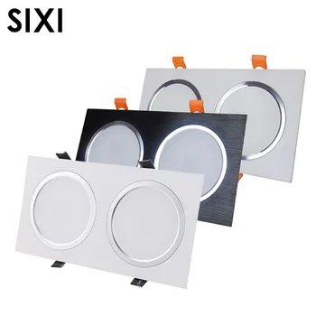 

Led embedded lighting double point light 3W 5W 7W 12W Anti-fog grille light led square ceiling spotlight Brushed downlight