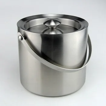 

Stainless Steel Ice Bucket Wine Barrel Bar KTV Double Kitchen Dining Bar Barware Beer Chiller Cooler