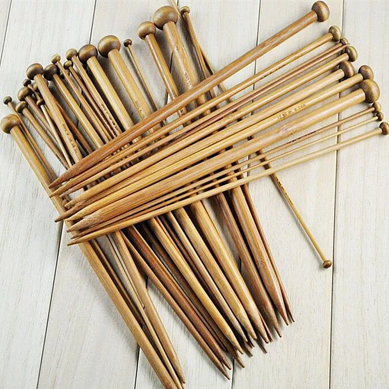 36pcs/lot 18 Sizes High Quality Carbonized Bamboo Knitting Needles Set