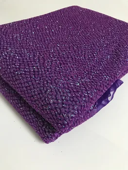 

new design african lace fabric glued glitter sequins French tulle lace fabric For party dress