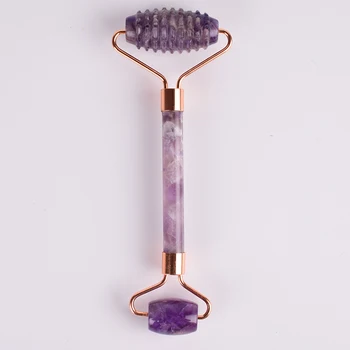 

The New Sawtooth Face Roller Scraping Tool Gua Sha Natural Amethyst Roller Facial Massage Body Healing Stone Health Care Beauty