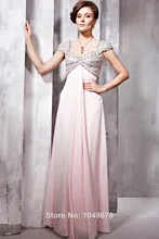 Neuen 2014 geliebte kristall lange ballkleider mit puffärmeln pailletten besonderen Anlass chiffon party-abend kleid frauen f&m- 845