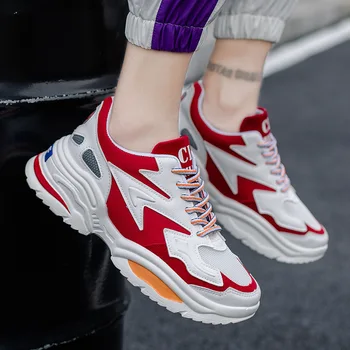 

Hot sold 2019 newest men's shoes Harajuku personalized fashion tide shoes stitching contrast color matching casual wild shoes