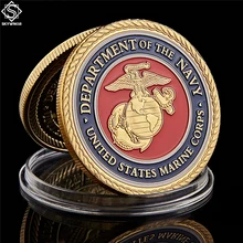 Американские военные монеты красочные морской корпус позолоченная монета состязание, медаль памятная монета