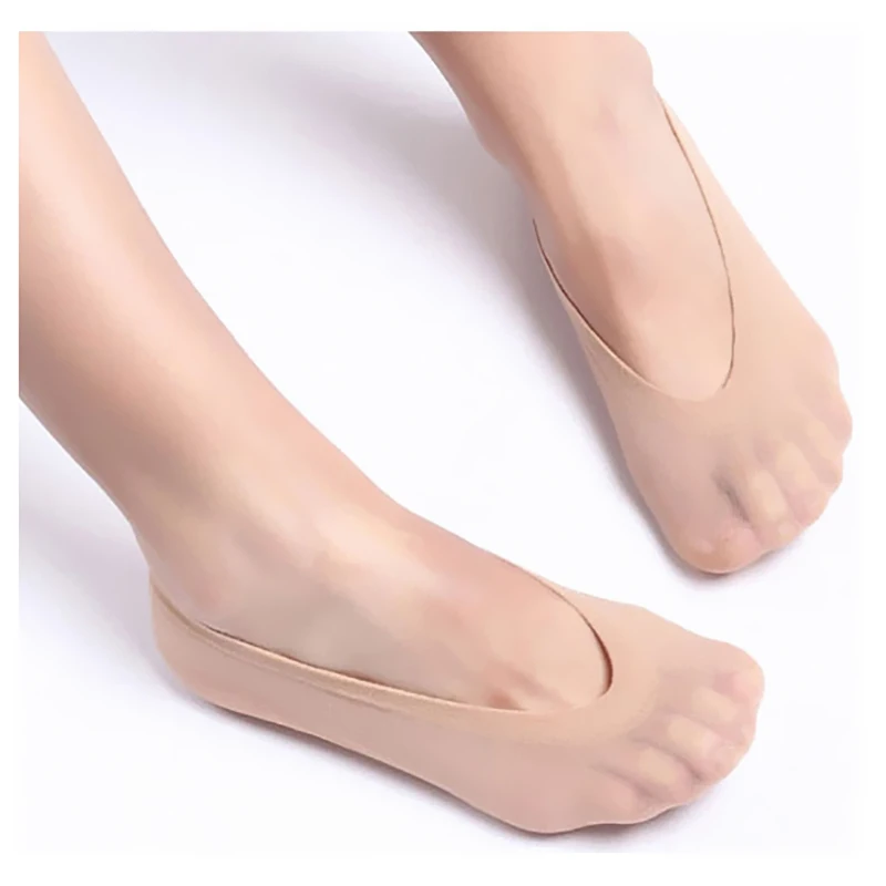 Кружевные Нескользящие невидимые короткие носки-башмачки для лета, носки-башмачки шелковые носки с закрытым носком EU33-36