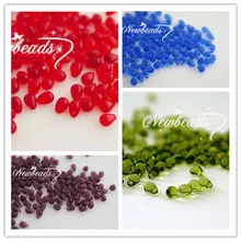 4*6MM 150Pcs Mixed 4 Colors Clear Water Drop Teardrop Czech Glass Crystal Bead Jewelry Beads