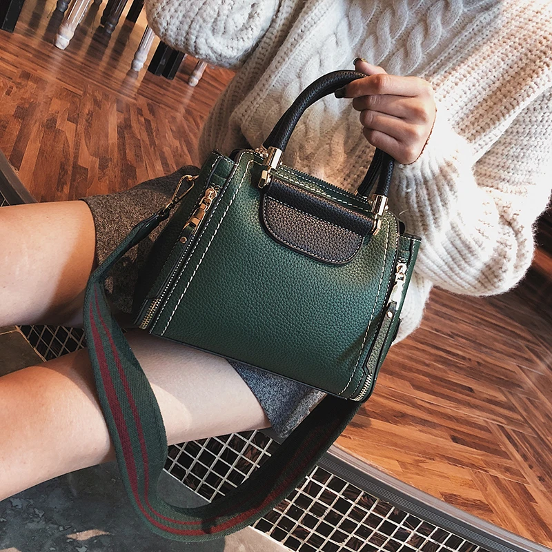 Janespri High Capacity Soft PU Leather Female Handbags Fashion Panelled Women Shoulder Bag Daily Women Casual Tote Messenger Bag (24)