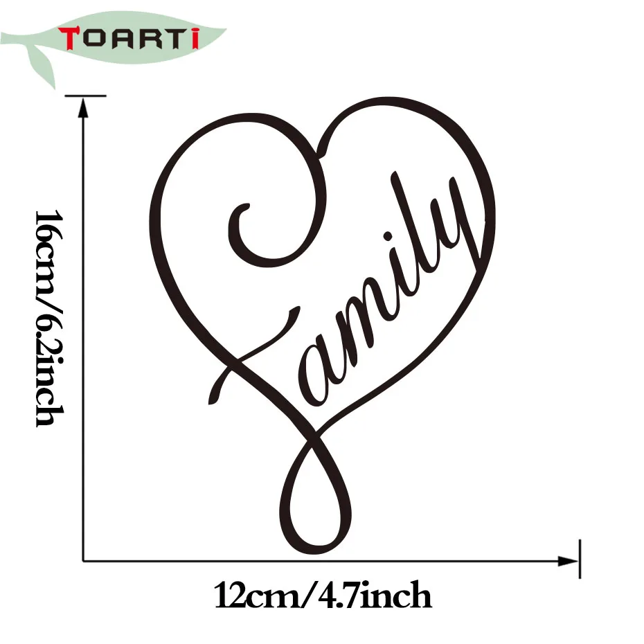 Love My family виниловая наклейка на бампер, наклейка на окно автомобиля, стекло, милое сердце, художественный дизайн, аксессуары для стайлинга автомобилей, наклейка на ноутбук с надписью Love - Название цвета: Black