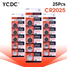 YCDC 25 шт. cr2025 для часов кнопка батареи ecr2025 br2025 2025 kcr2025 3 вольт литиевая батарея cocell оптом