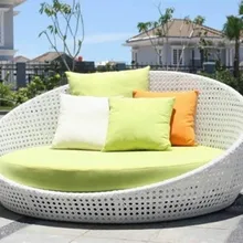 Новое поступление уличная мебель из ротанга крутой Лайм Круглый Диван lounge