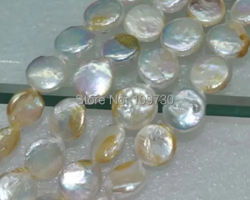 

Jewelry 00278 Natural Rare champagne white 5strs A+++12-13mm luster coin pearls
