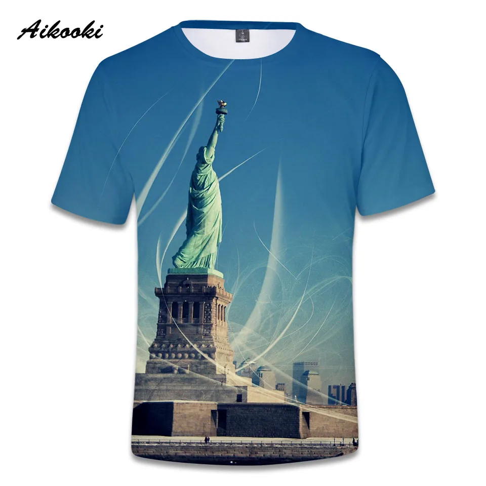 Aikooki/футболка для мужчин и женщин, футболка с 3D-принтом, хлопковая Футболка для мальчиков и девочек в Нью-Йоркском стиле, летние крутые Топы