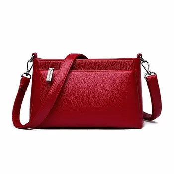 

2019 Crossbody Bags For Women Leather Messenger Bag Sac A Main Vintage Leather Shoulder Female Solid Luxury Handbags Women Bags