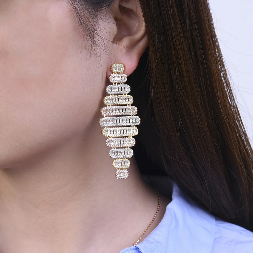 

missvikki Dubai Nigerian African Chic Symmetrical Earrings For Women Accessories Wedding Jewelry Brinco New Fashion Ladies Gift
