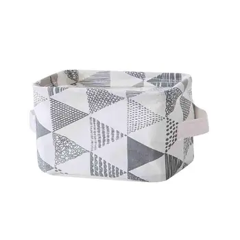 

Home Fabric Basket Box Storage Ornaments Linen Cosmetic Case Desktop Stationery
