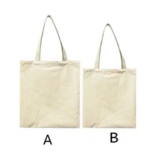 300 шт./лот, хлопковая тонкая однотонная Холщовая Сумка на плечо для покупок, складные сумки, повседневные сумки с открытым карманом, сумки 40X34 см