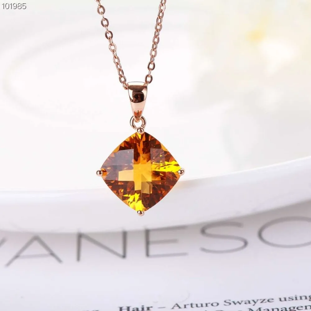 

wholesale new-designed fancy gemstone jewelry 18k gold natural citrine necklace pendant for female