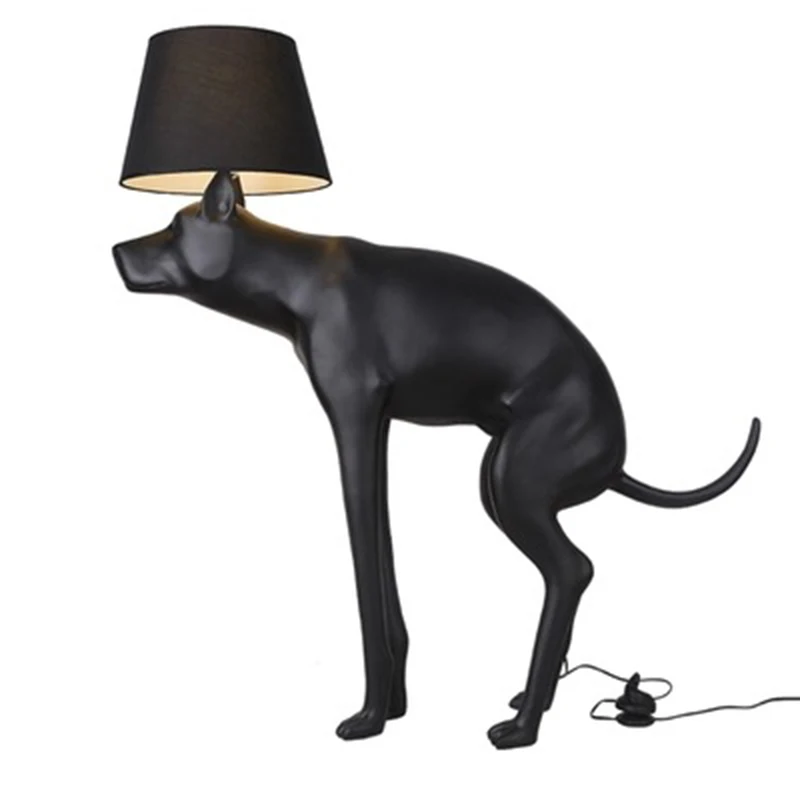Современный минималистичный черный Abajur светодиодный настольный светильник для собак, светильник для спальни, Ac90-260v, настольная лампа из смолы - Цвет корпуса: Black big dog