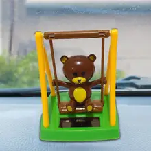 ОТО aksesuar мультфильм качели фигурка медведь солнечный Мощность Авто Флип клапаном игрушечный чайник дома орнамент