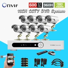 TEATE Cctv 16CH H.264 DVR Камеры системы видеонаблюдения 8-канальный День Ночь всепогодный Камера DVR Kit HDMI 1080 P CK-225