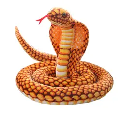 210 см Моделирование золото Кобра плюшевая мягкая игрушка животного игрушечные лошадки змея питона дети пародия игрушка детский подарок