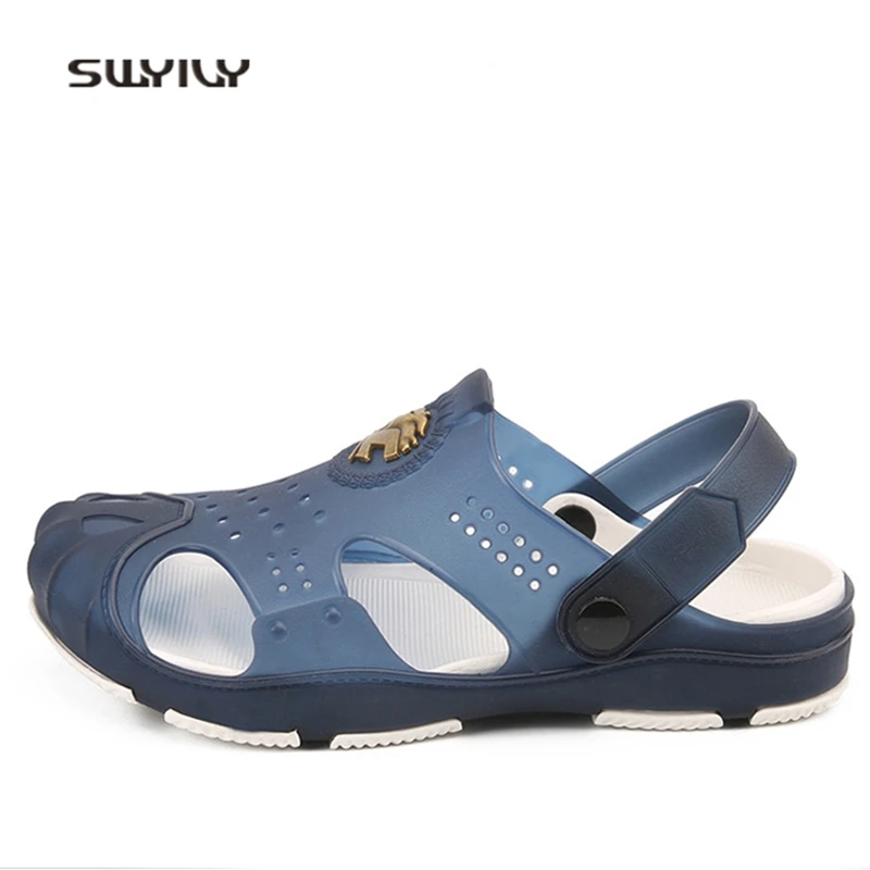 SWYIVY Men Aqua Slippers Breathable Wading Shoes 2018 New Summer Quick-drying Super Light Male Beach Shoes Comfortable Sandals