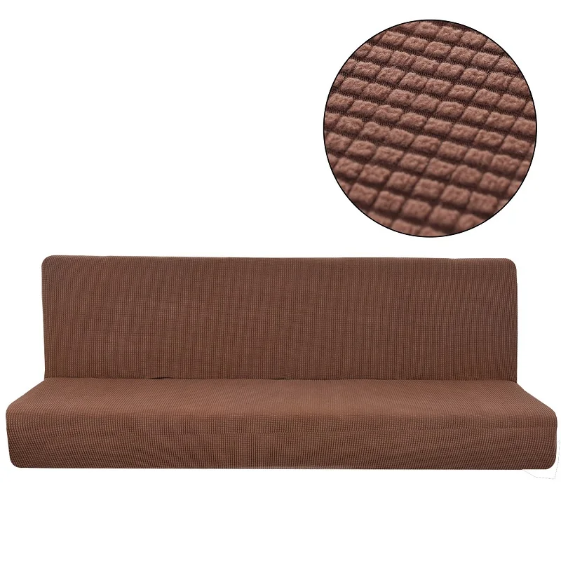 Высокое качество вязание решетки Твердые эластичные диван Чехол Диван Slipcover складной все включено чехол для дивана без подлокотника диван - Цвет: Coffee color