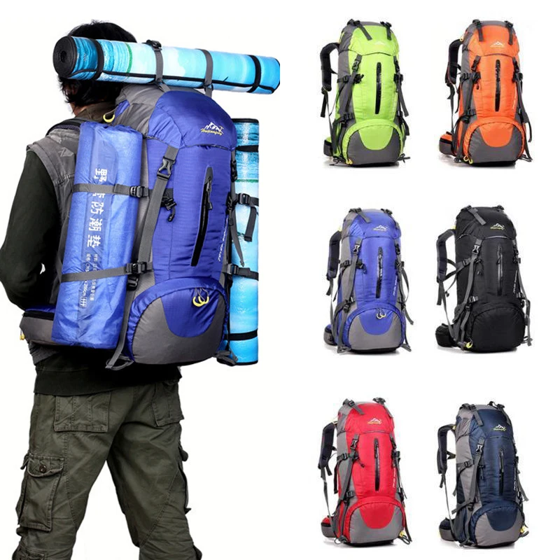 

50L Waterproof Outdoor Camping Hiking Backpack Large Capacity Sports Travel Bag Mountaineering Backpack With Rain cover
