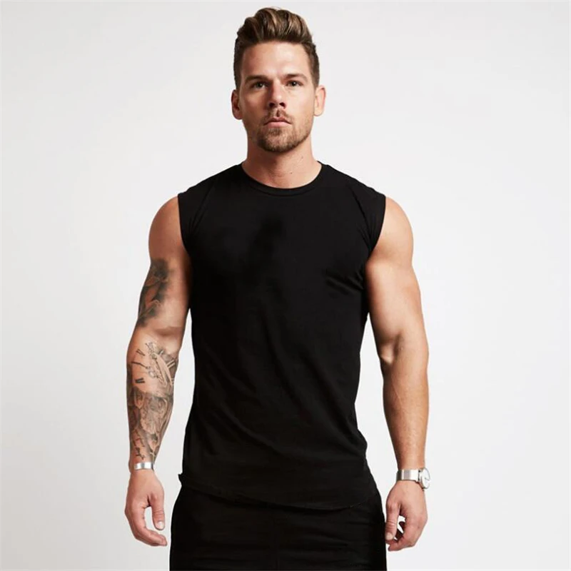 

2023 Summer Gyms Sleeveless Shirt Workout Tank Top Men Bodybuilding Clothing Fitness Mens Sportwear Muscle Vests Men Tank Tops