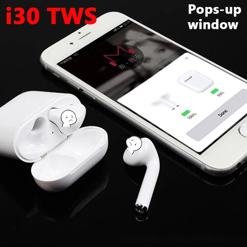 

i30 tws LK TE9 LK-TE9 Original Bluetooth V5.0 Earphones Wireless Headphone Portable Call Headset for iphone PK i20 TWS W1 Chip