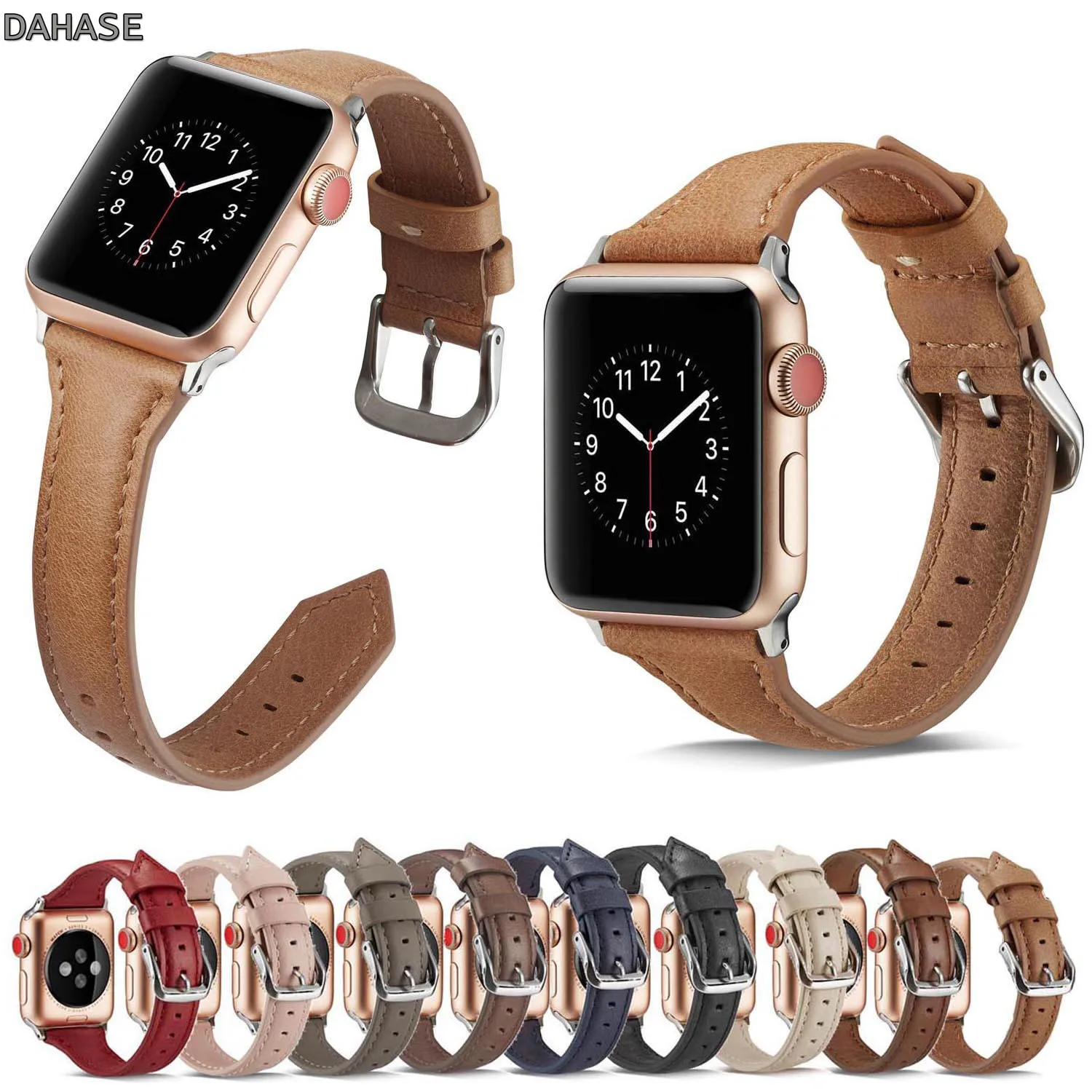 

Genuine Leather Strap For Apple Watch Band 44mm 40mm iWatch 4/3/2/1 correa Apple Watch 42mm 38mm Bracelet Watchbands Wrist Belt
