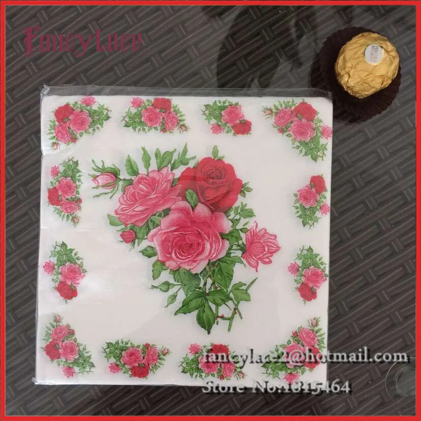 Us 384 18 Di Sconto40pcs Rosa Tovagliolo Di Carta Del Partito Del Fiore Tovaglioli Di Tessuto Decorazione Di Carta Per La Casa Del Partito