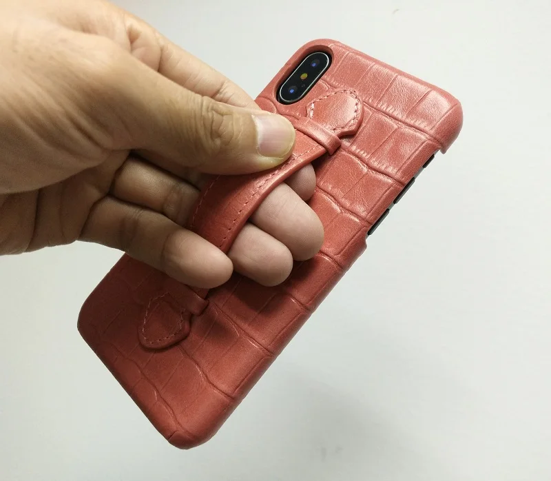 genunie leather handle holder cover case for iPhone x xs max 7 8 plus luxury cases