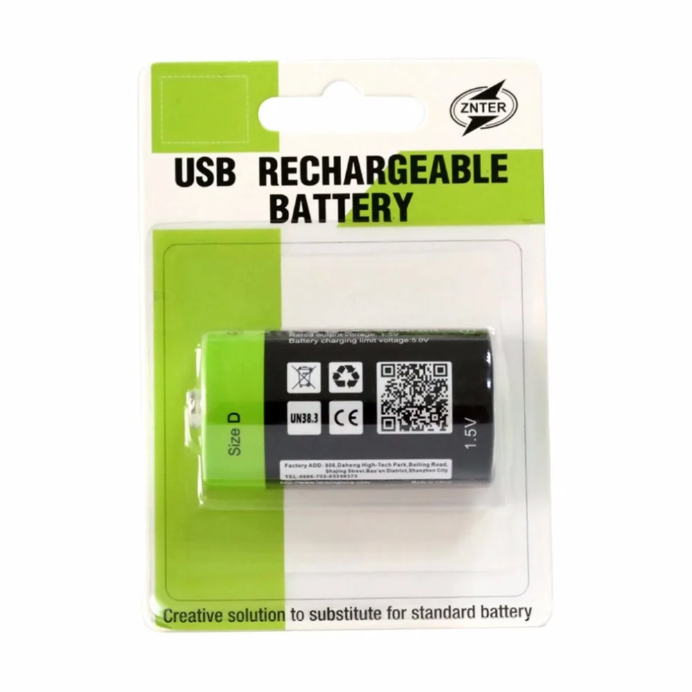 

ZNTER 1pc 1.5V 4000mAh USB Rechargeable D Battery For Camera Drone Accessories Multifunctional Lithium Polymer
