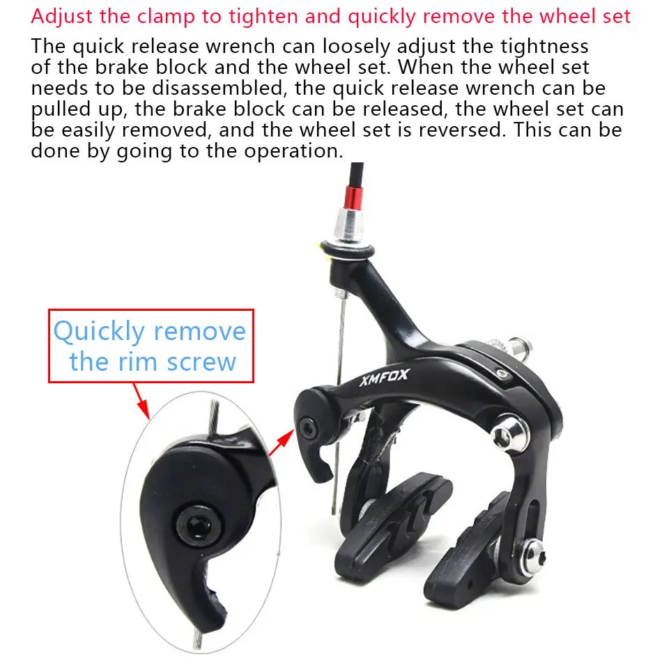 XMFOX-AS2.1 велосипедный тормоз гоночный дорожный двойной Поворотный велосипед алюминиевый боковой Тяговый суппорт тормоз передний и задний с тормозными колодками