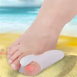 1 пара Новый силиконовый разделитель для пальцев ног фиксатор выпрямитель большого пальца стопы при вальгусной деформации подушечки для