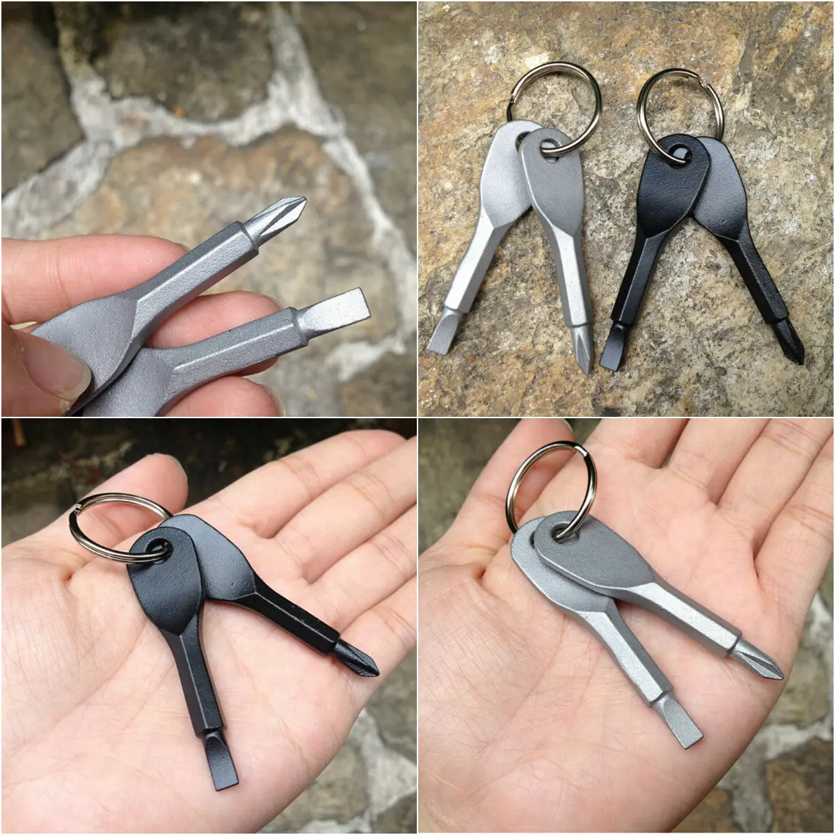 1 Set Outdoors Repair Tools Portable Mini Screwdriver Steel Pocket Key