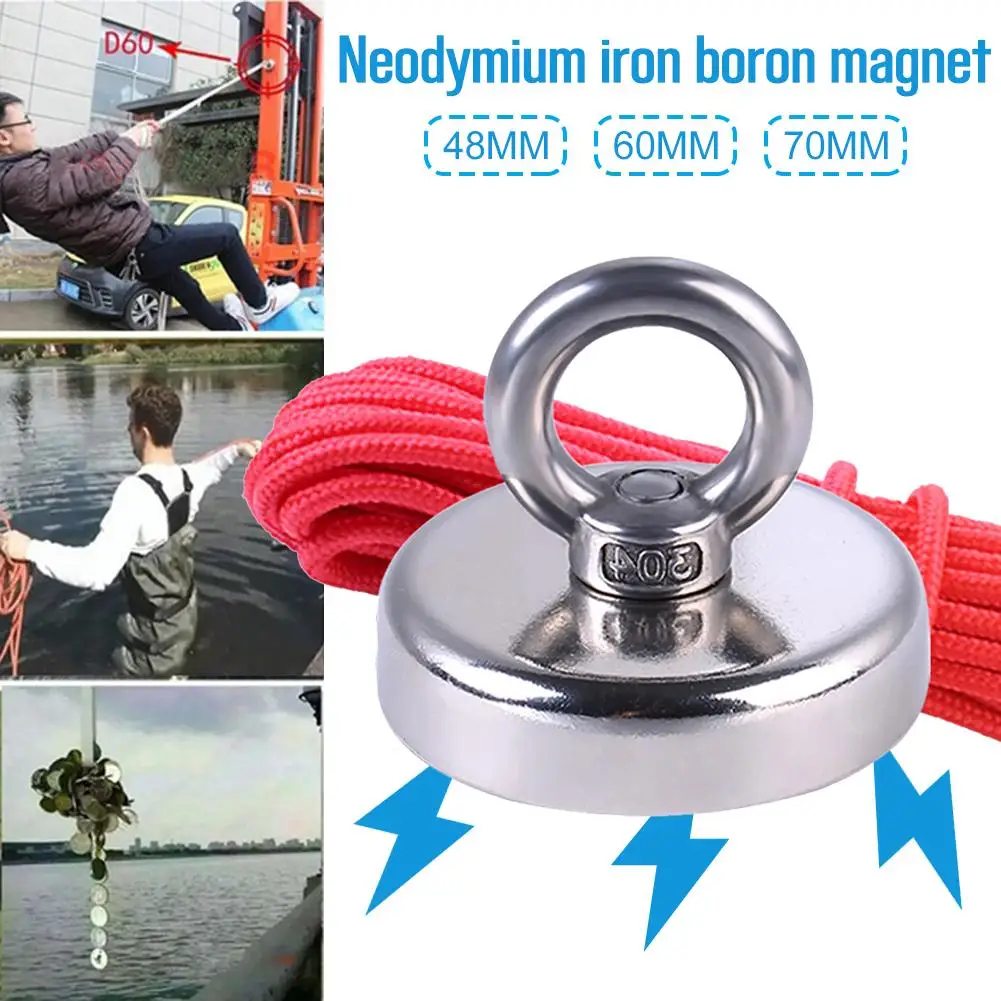 

Strong Magnet Fishing Salvage Magnet With Countersunk Hole Eyebolt Pulling Force 110Kg Fishing Salvage Accessories Tools