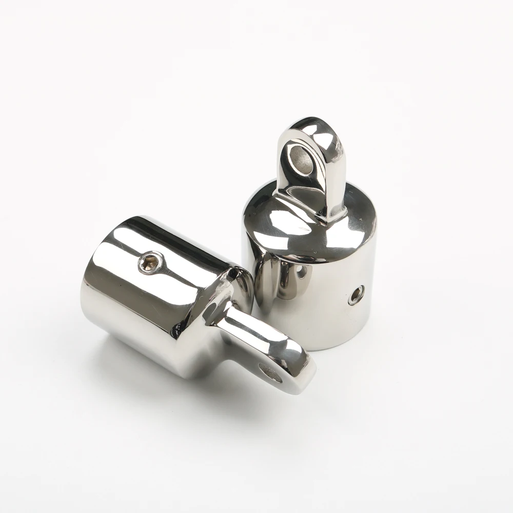 

2 pcs Stainless Steel Pipe Eye End Cap Bimini Top Connecting Hinge with Soket Head Cap Screw 7/8"(22mm) and 1"(25mm)
