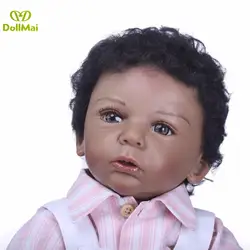 Черная кукла реборн Младенцы 20 "50 см Силиконовые реборн Детские куклы новорожденный мальчик ребенок живой детский подарок bebes reborn menino boneca